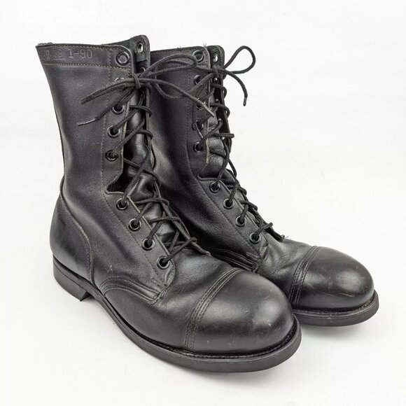 Military Other - Vintage 1983 / 75 Black Combat Boot Size 9 1/2 9.5 Steel Toe 1-90 Army Military